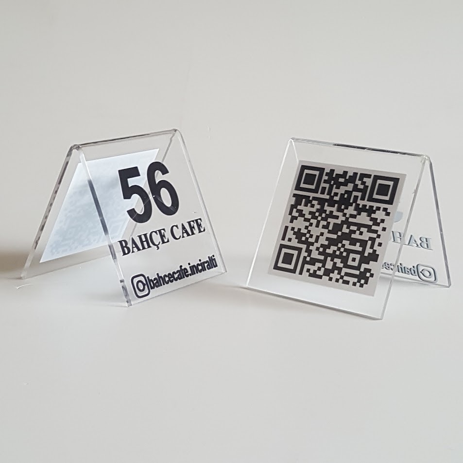 Şeffaf QR Menü Standı