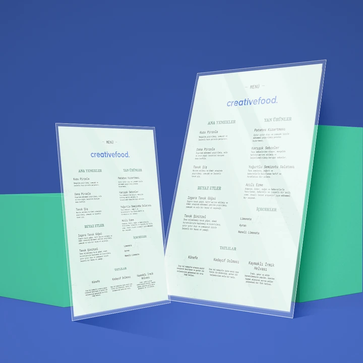 PVC Menü Baskı