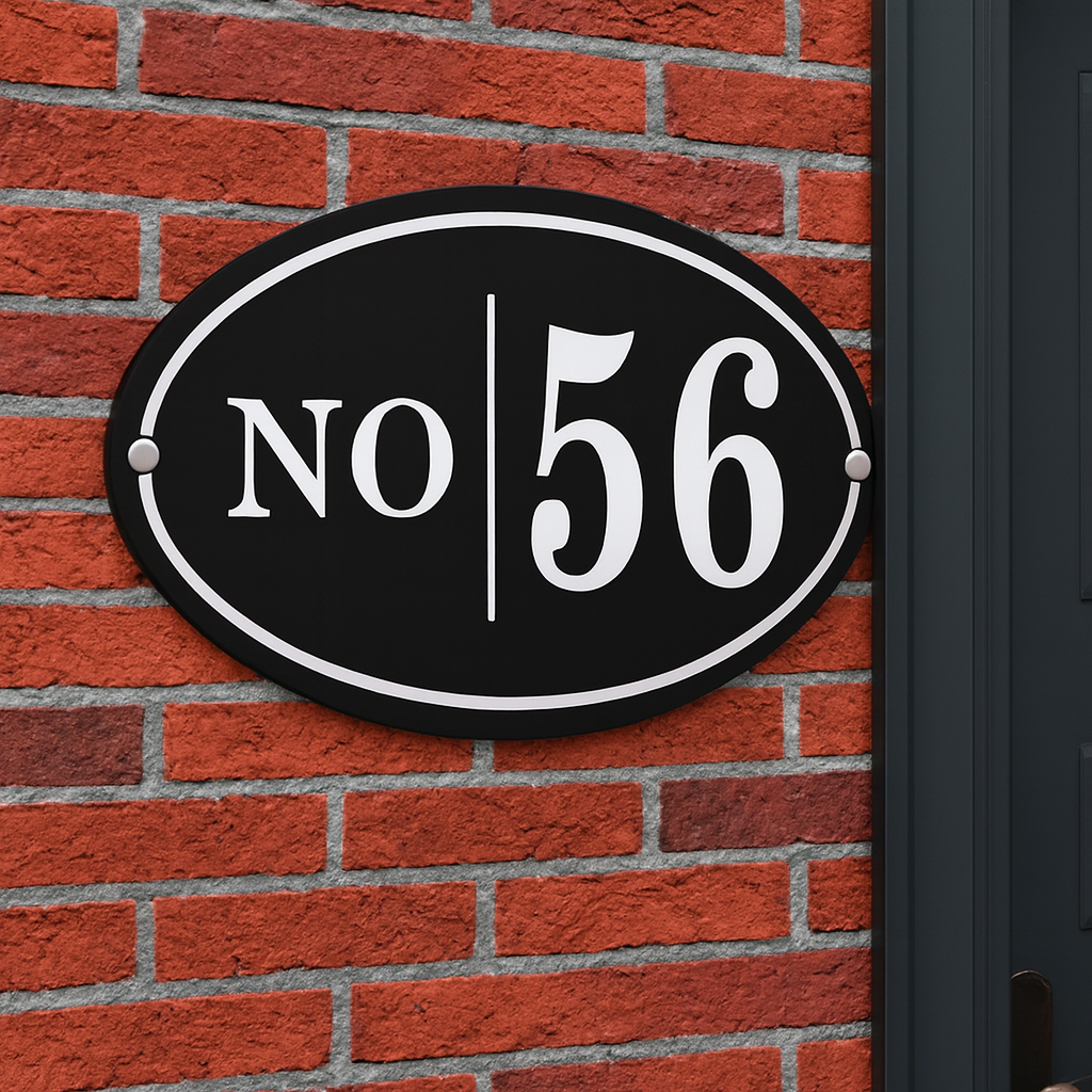 Duvar – Kapı – Bahçe Numarası 25x15 cm | Dış Mekan Alüminyum Kompozit Panel Üzeri Folyo Kesim - Görsel 1