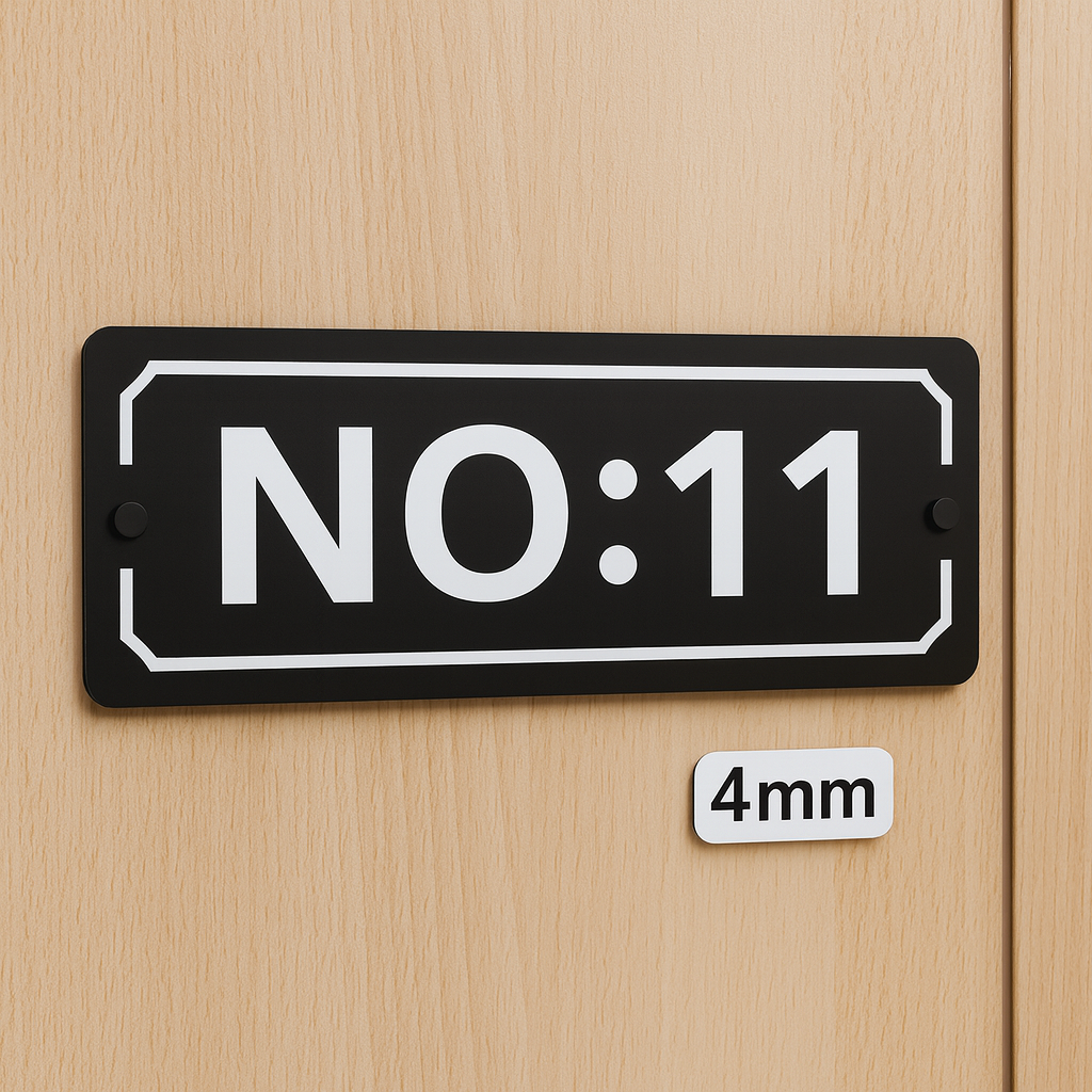 Ofis Departman Kapı İsimliği 24x9 cm | Siyah Renk Yönlendirme Levhası – Kurumsal Kapı Tabelası